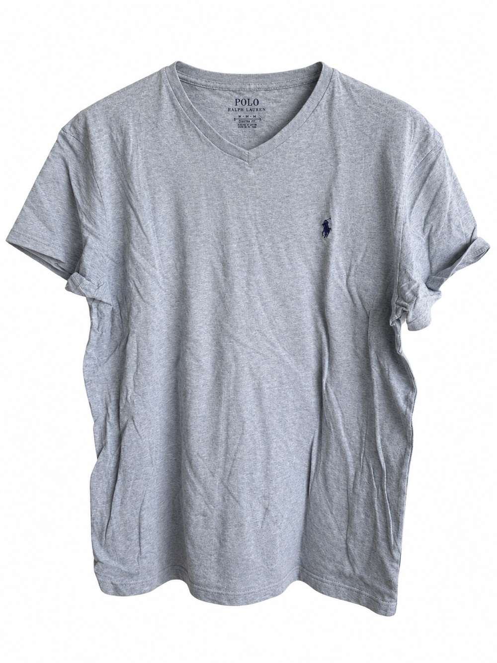 Polo Ralph Lauren Heather Grey 100% Cotton V-Neck T-Shirt Size M